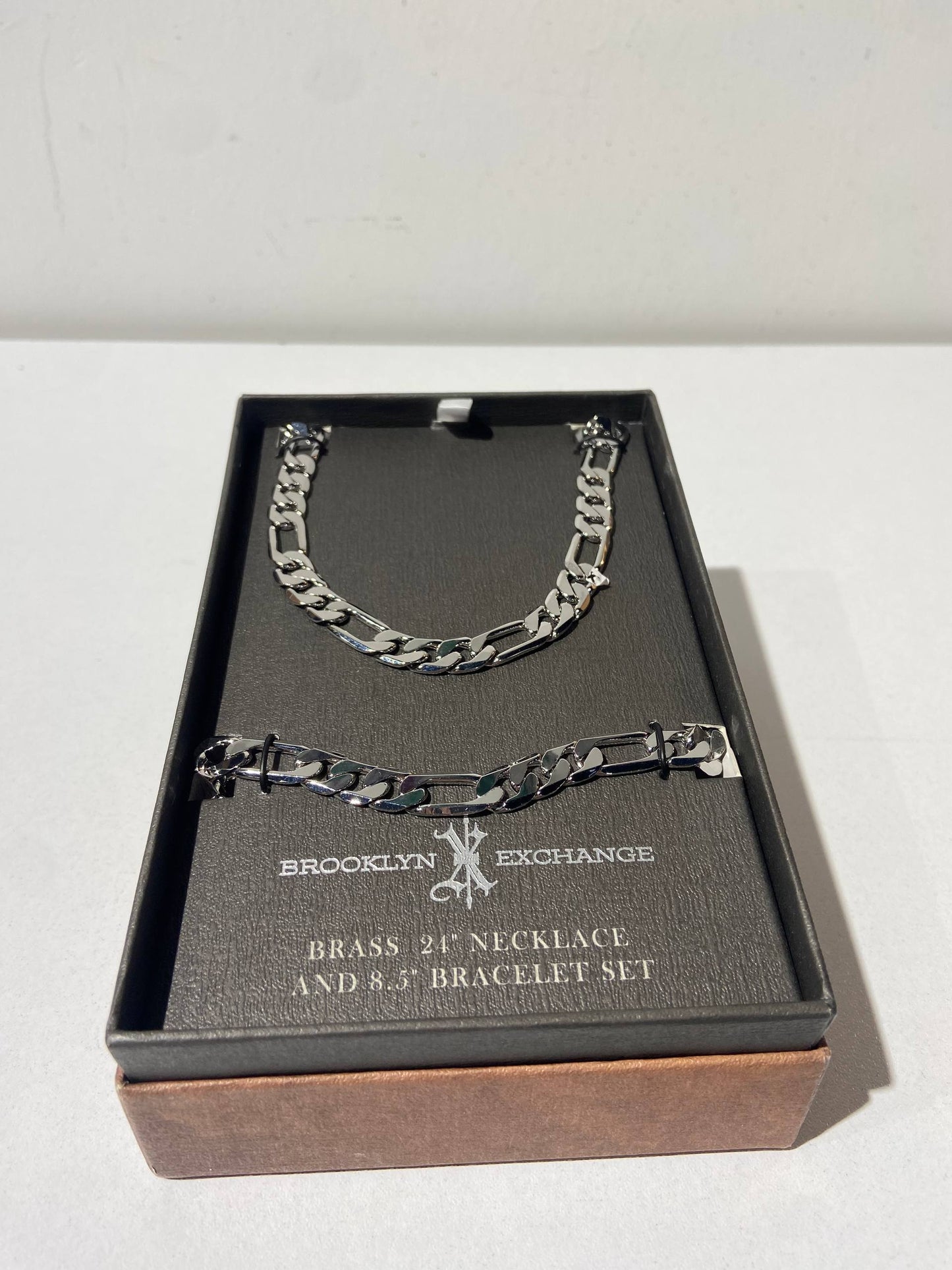 Brooklyn Exchange Brass Necklace and  Bracelet Set