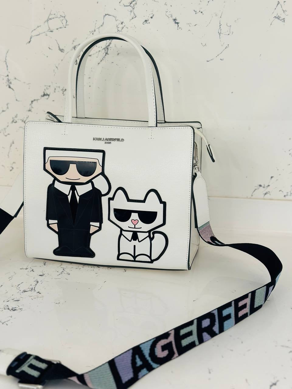 karl lagerfeld bag white