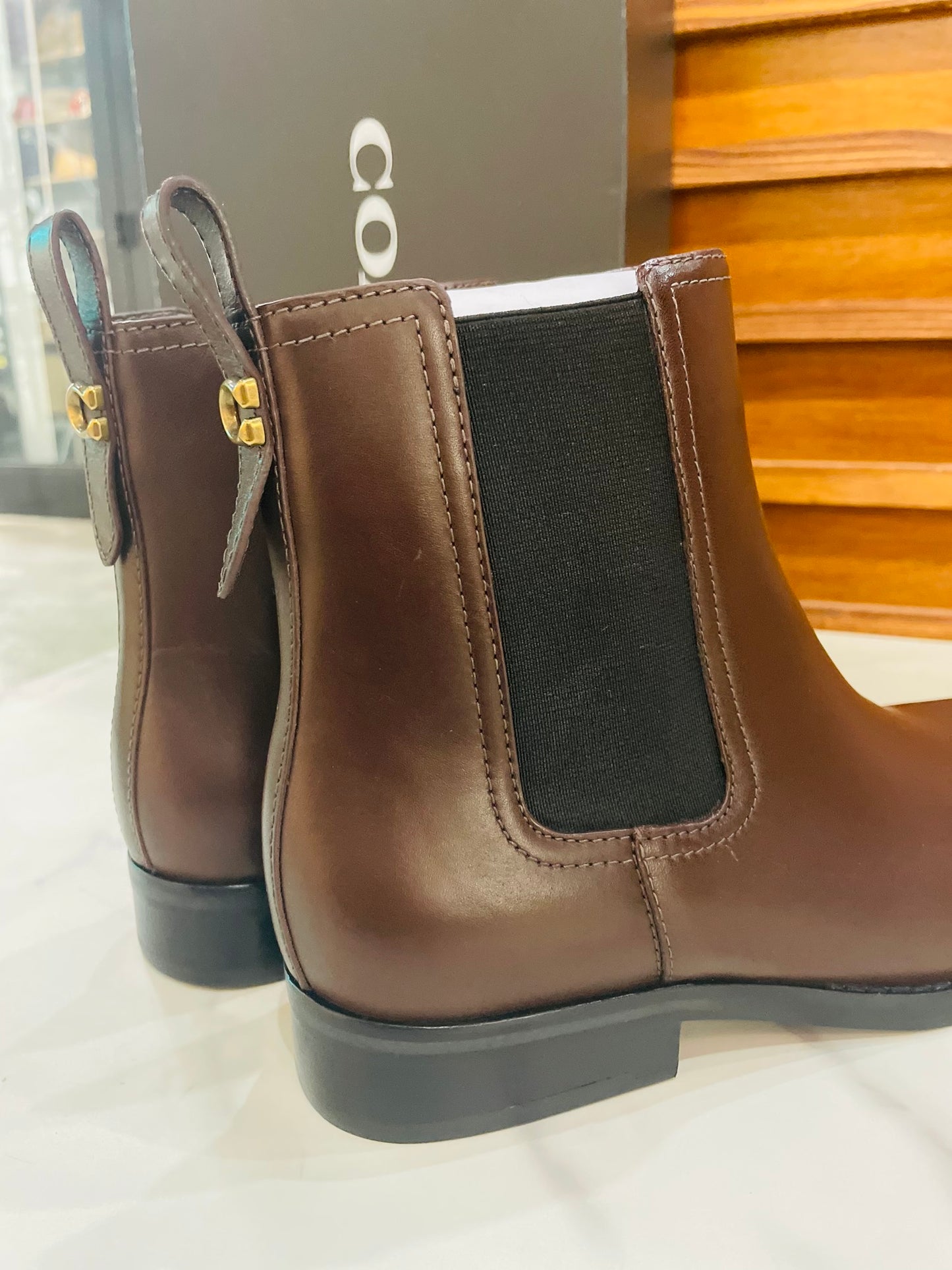 Coach dark brown boots