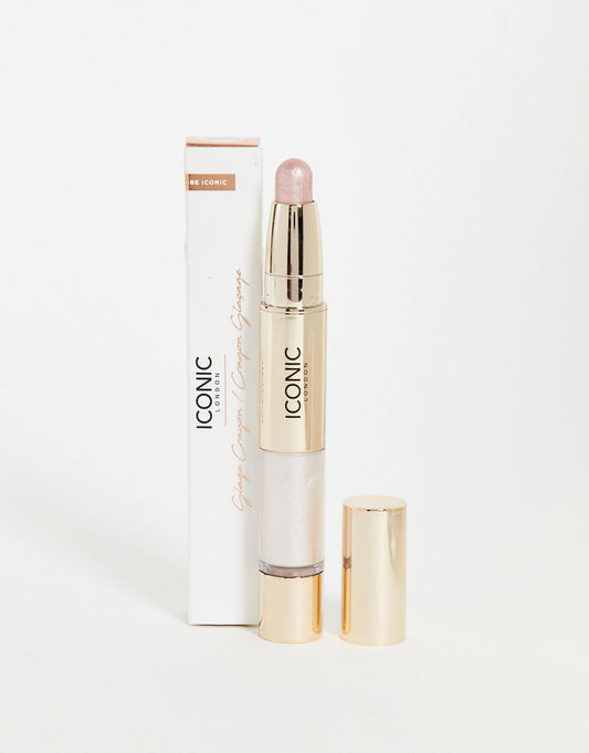 Iconic London 2 in 1 shimmering eye crayon with metallic pigment designed to create golssy shade quartz