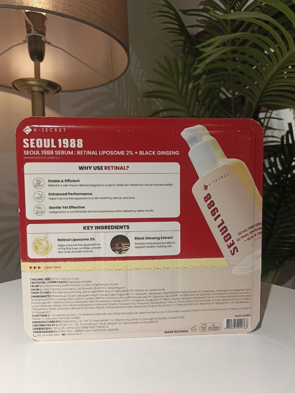K-Secret Seoul 1988 Retinal Liposome 2% + Black Ginseng Serum Duo