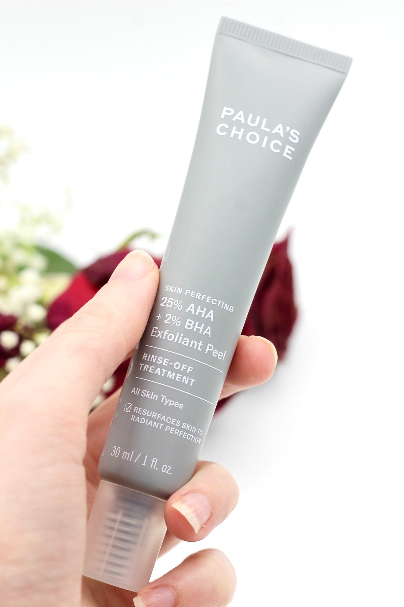 Paula's Choice Skin Perfecting 25% AHA + 2% BHA Exfoliant Peel, a concentrated, rinse-off treatment designed to resurface skin