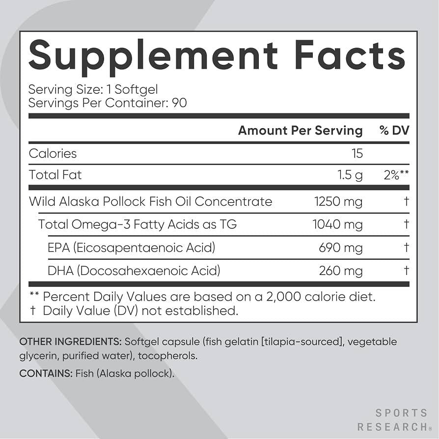 Sports Research Omega-3 Fish Oil 
90 softgels