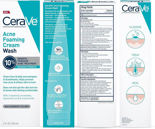 Cerave Foaming Acne Face and Body Wash