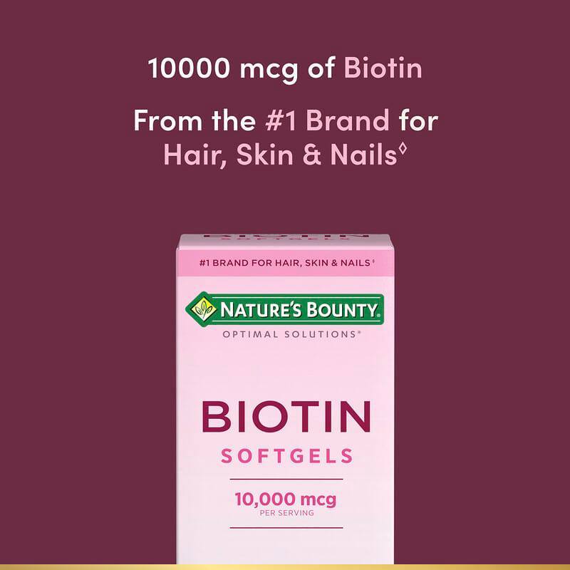 Nature's Bounty Optimal Solutions Biotin 10,000 mcg (90 Rapid Release Liquid Softgels)