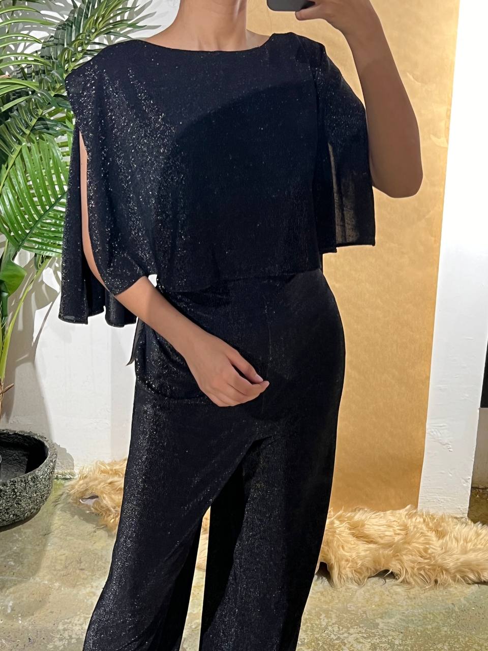 Connected apparel jumpsuit
