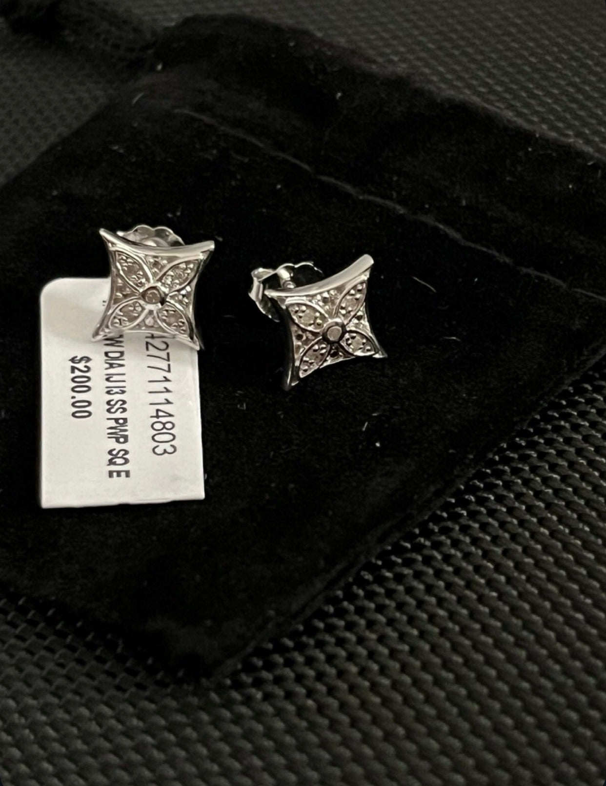R.H. Macy & Co. sterling silver diamond Star Stud Earrings