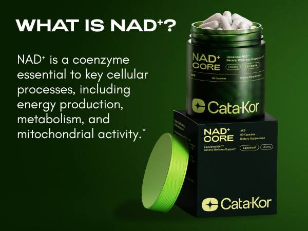 Cata-Kor NAD+ Core, which is used to boost the body's levels of the coenzyme NAD+