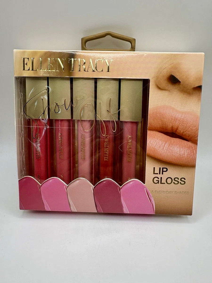 Ellen Tracy Show Off Lip Gloss Set  5 different shades of pink