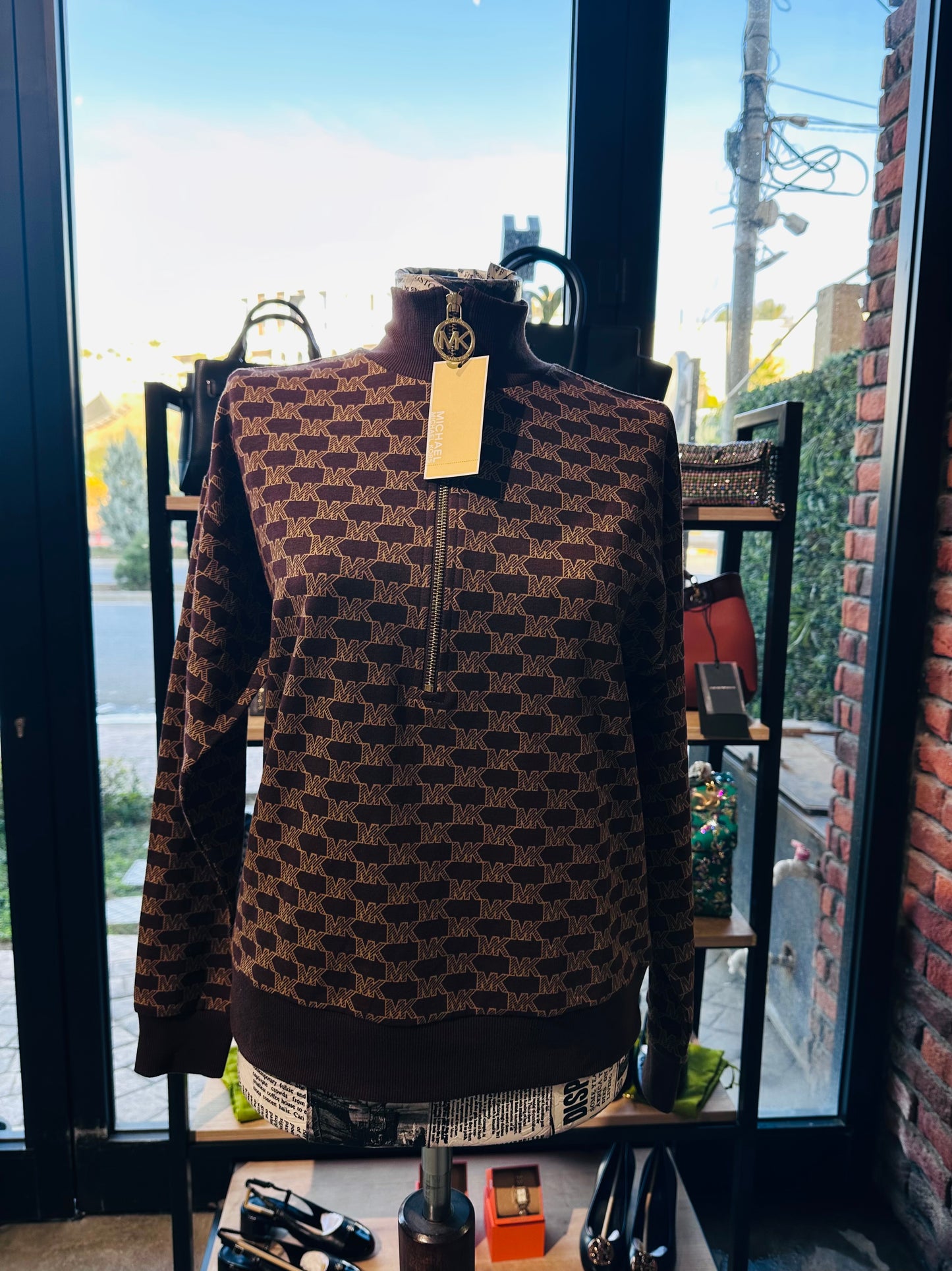 Michael kors half zip sweater