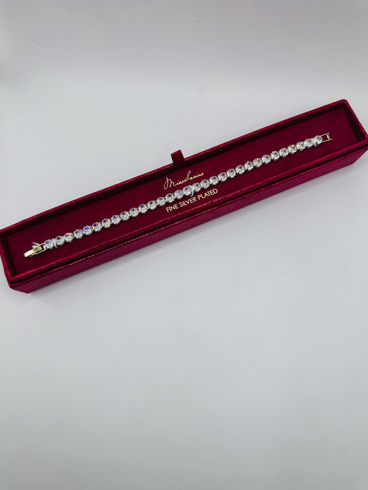 Miax Sarine fine silver plated tennis bracelet