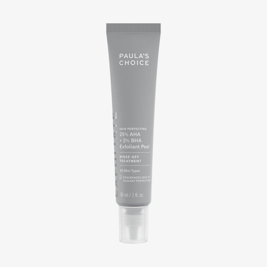 Paula's Choice Skin Perfecting 25% AHA + 2% BHA Exfoliant Peel, a concentrated, rinse-off treatment designed to resurface skin