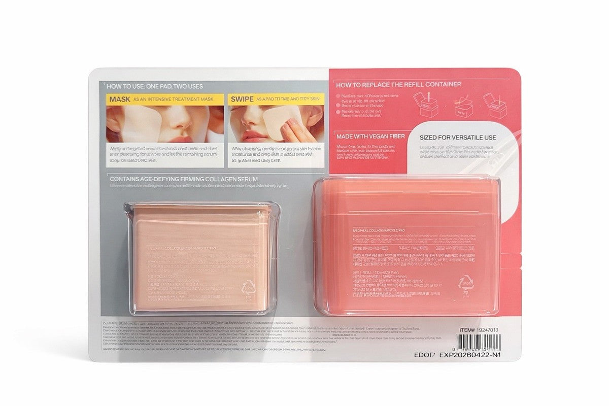 MEDIHEAL Collagen Ampoule Pad Facial Toner Pads Collagen 100CT + 100
