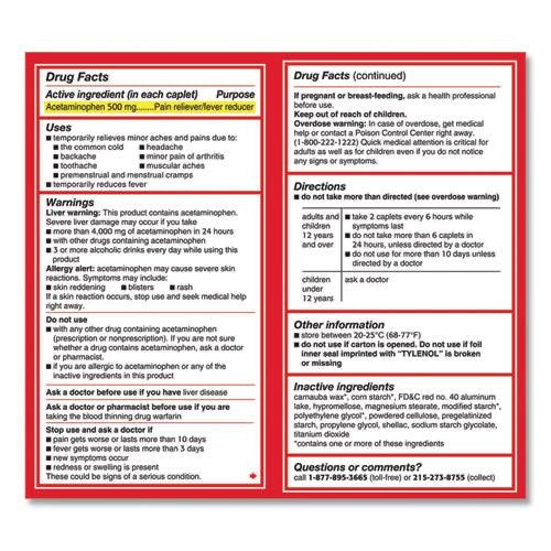 Tylenol pain reliever / fever reducer