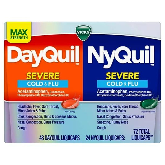 Vicks DayQuil and NyQuil SEVERE Cold & Flu set
