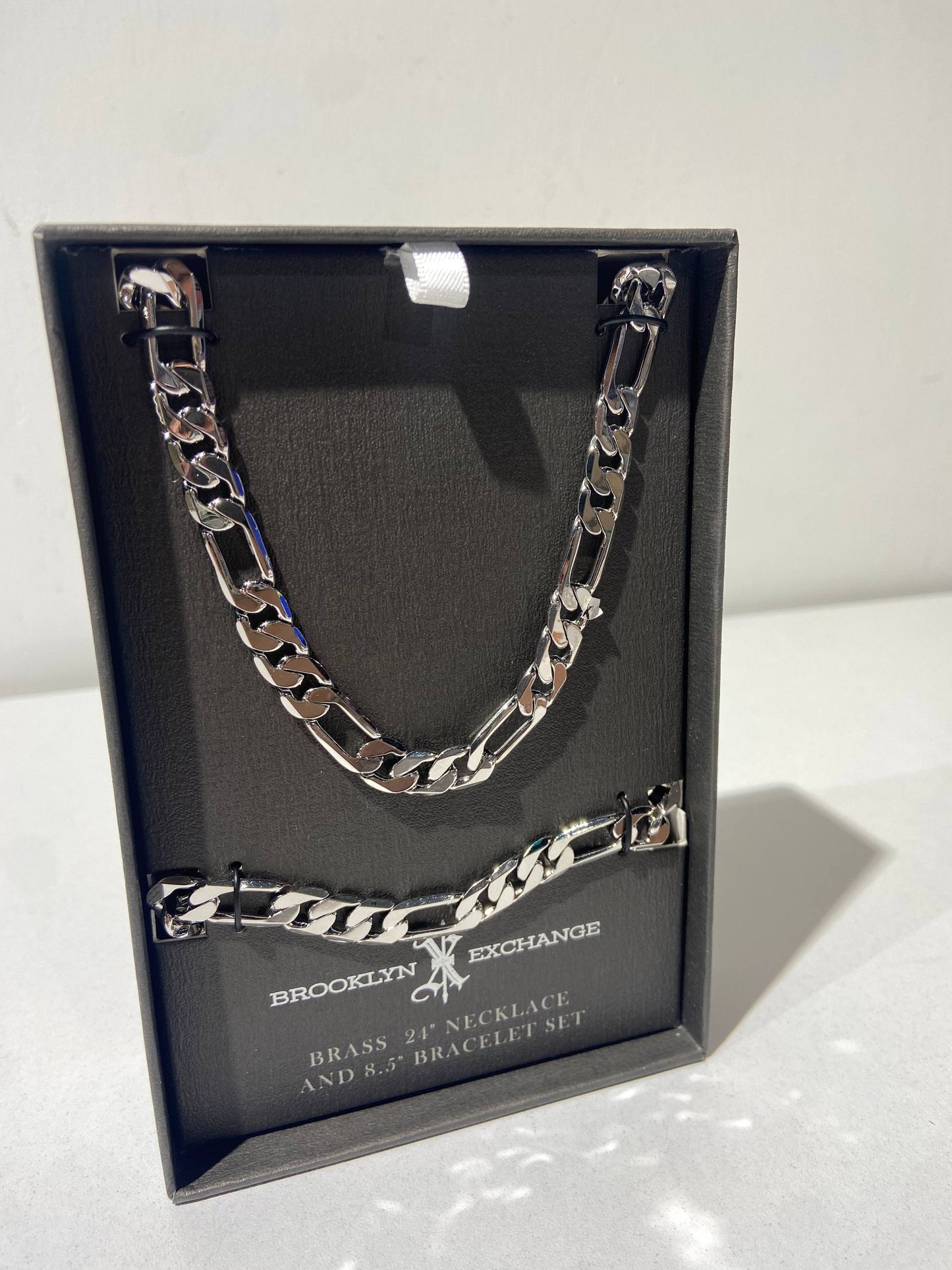 Brooklyn Exchange Brass Necklace and  Bracelet Set