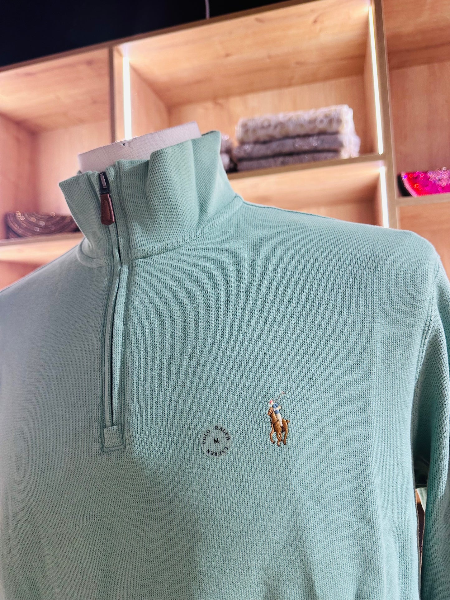 Polo Ralph Lauren cotton quarter-zip sweater size medium