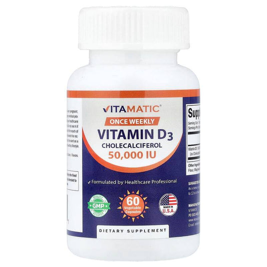 Vitamatic Once Weekly Vitamin D3 50,000 IU (60 capsules)