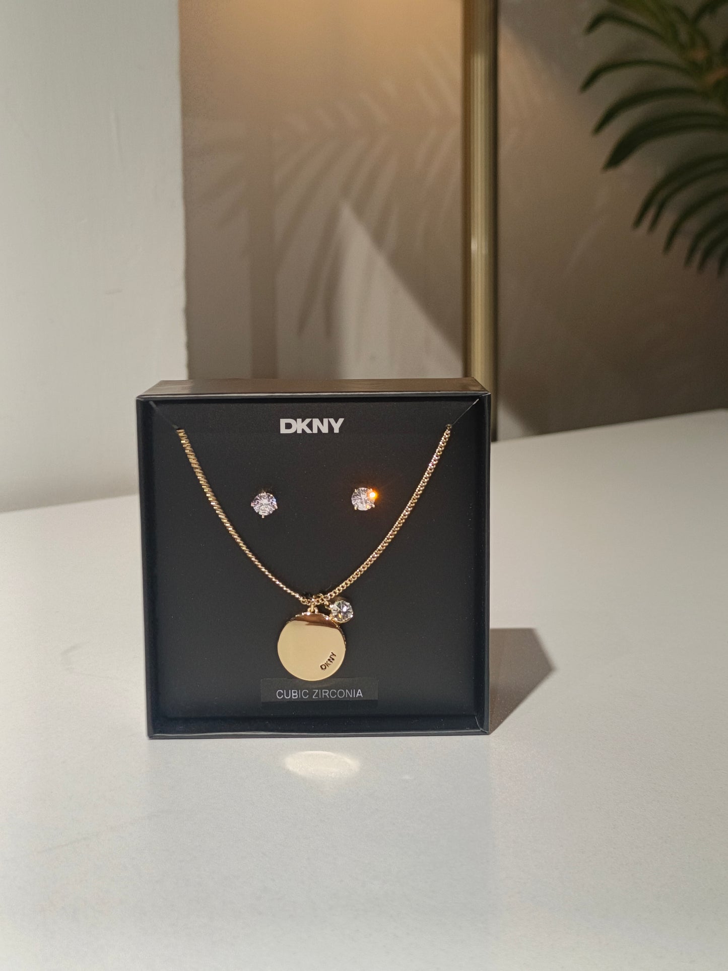 DKNY earrings & necklace set