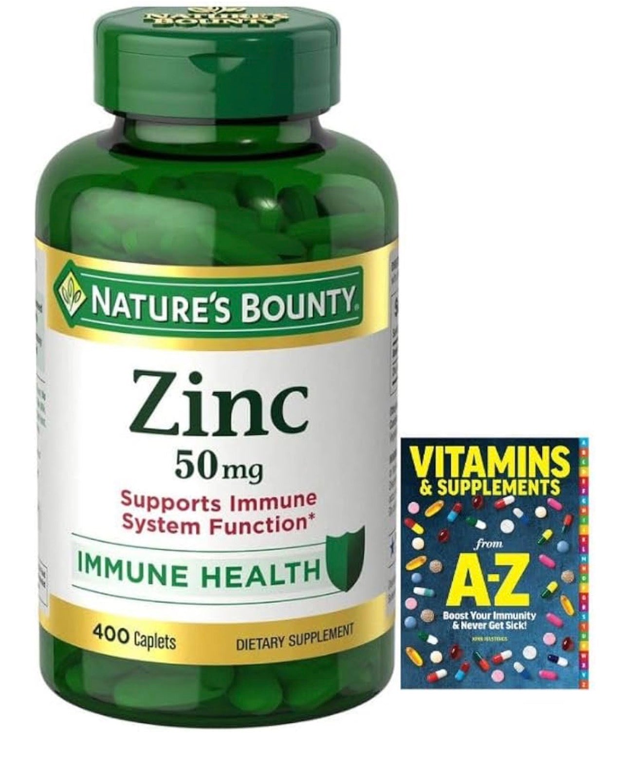 Nature's Bounty Zinc 50mg, is a dietary supplement primarily used for immune system support 400 tablets