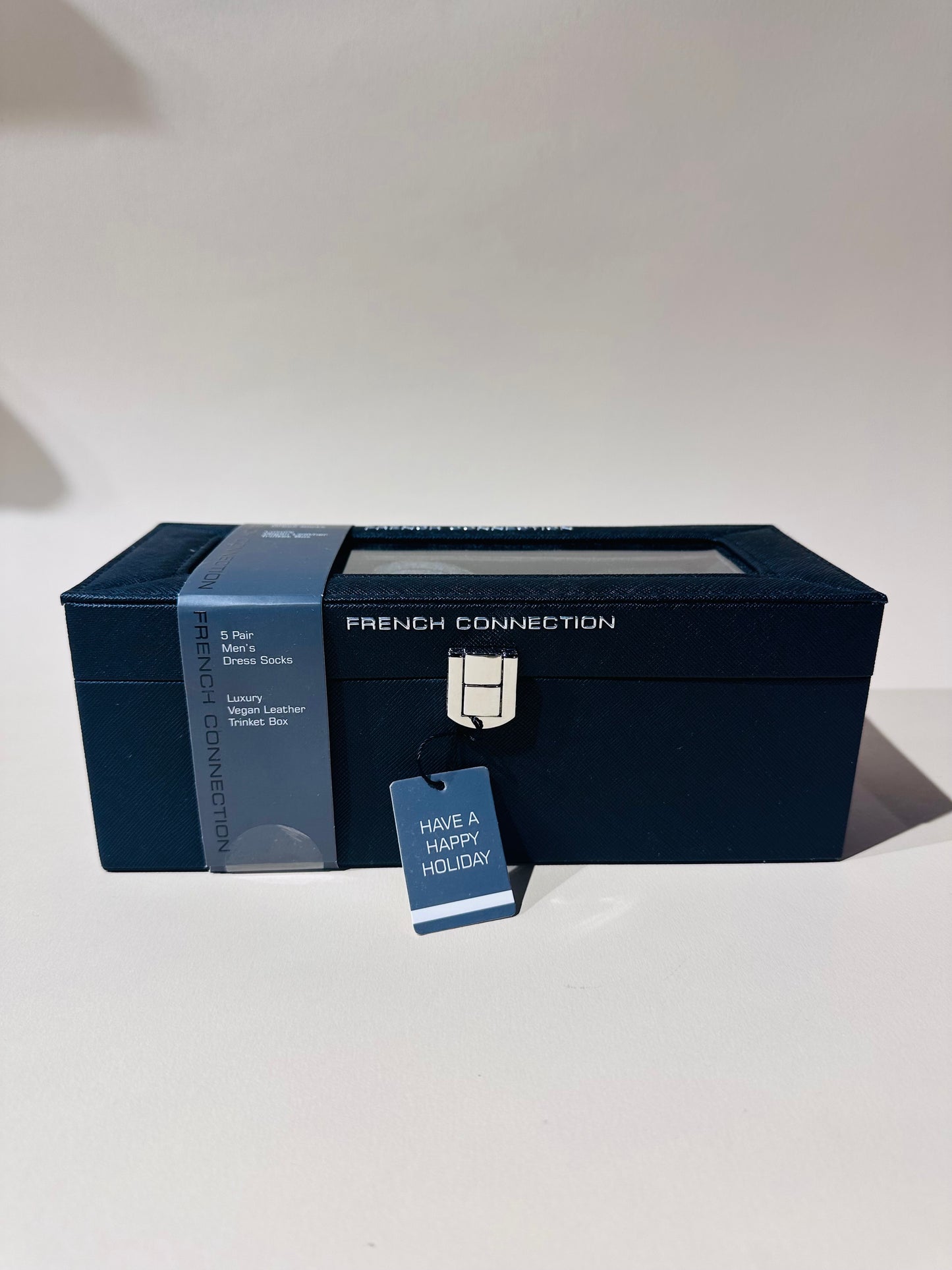 French Connection men's sock gift set in a faux leather box