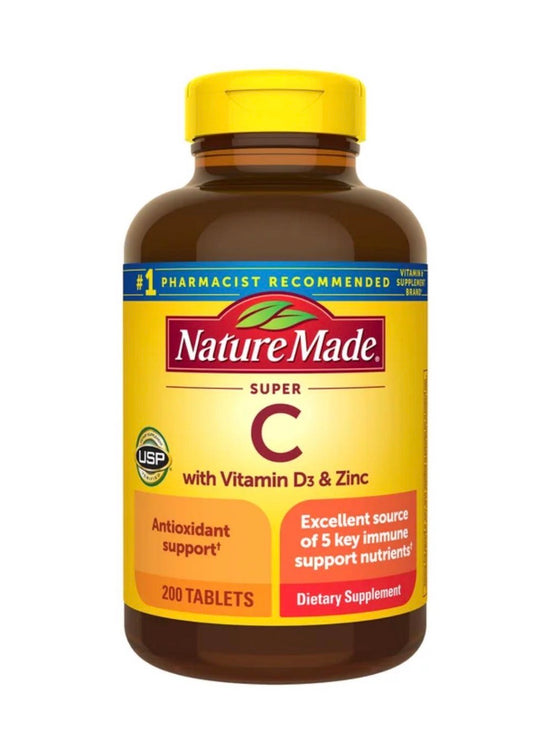 Nature Made Super C with Vitamin D3 & Zinc dietary supplement 200 tablets