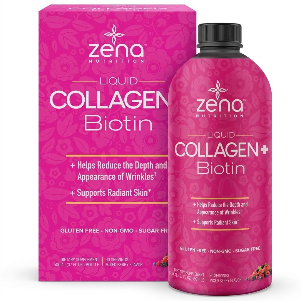 Zena Bioactive Liquid Collagen Biotin 90 Servings